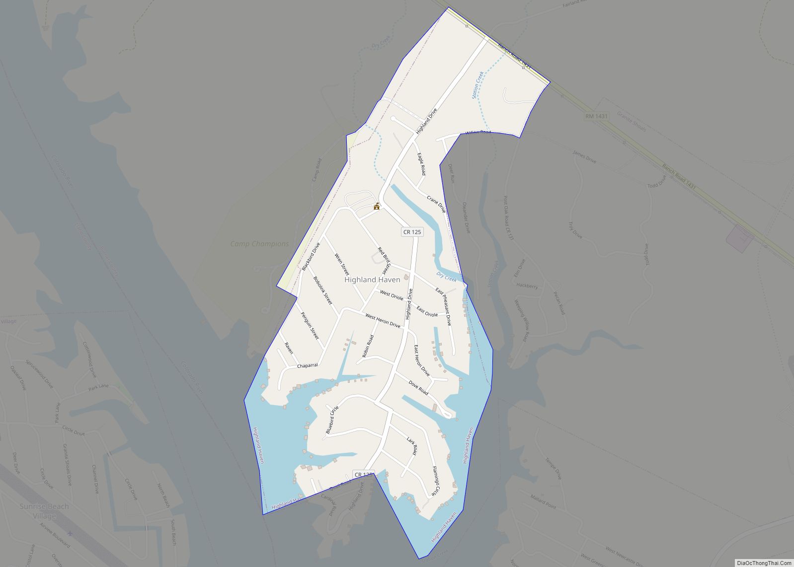 Map of Highland Haven city