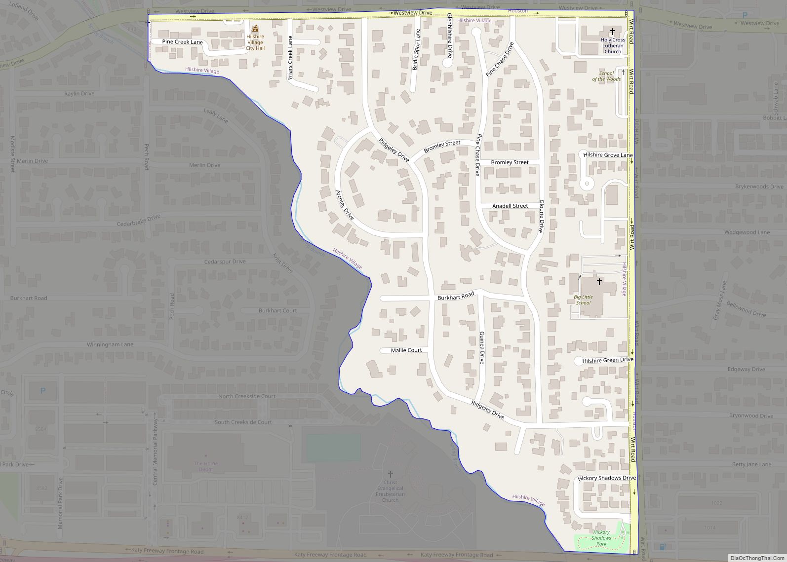 Map of Hilshire Village city