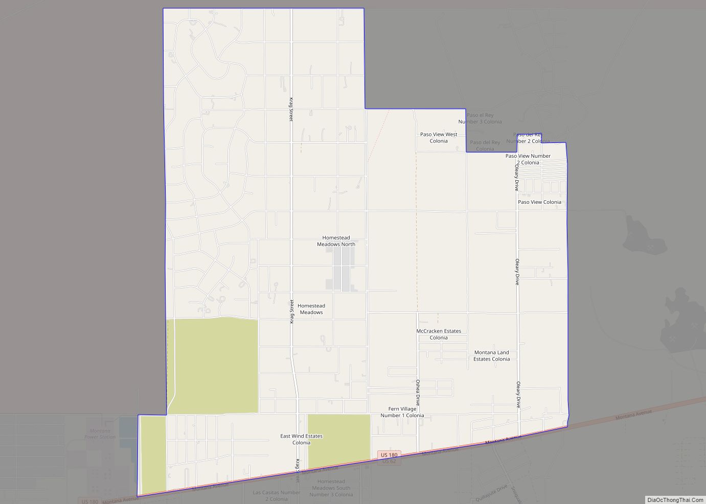 Map of Homestead Meadows North CDP