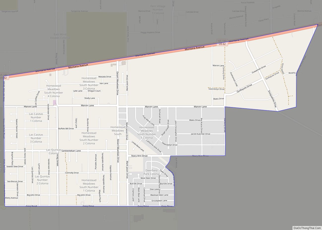 Map of Homestead Meadows South CDP