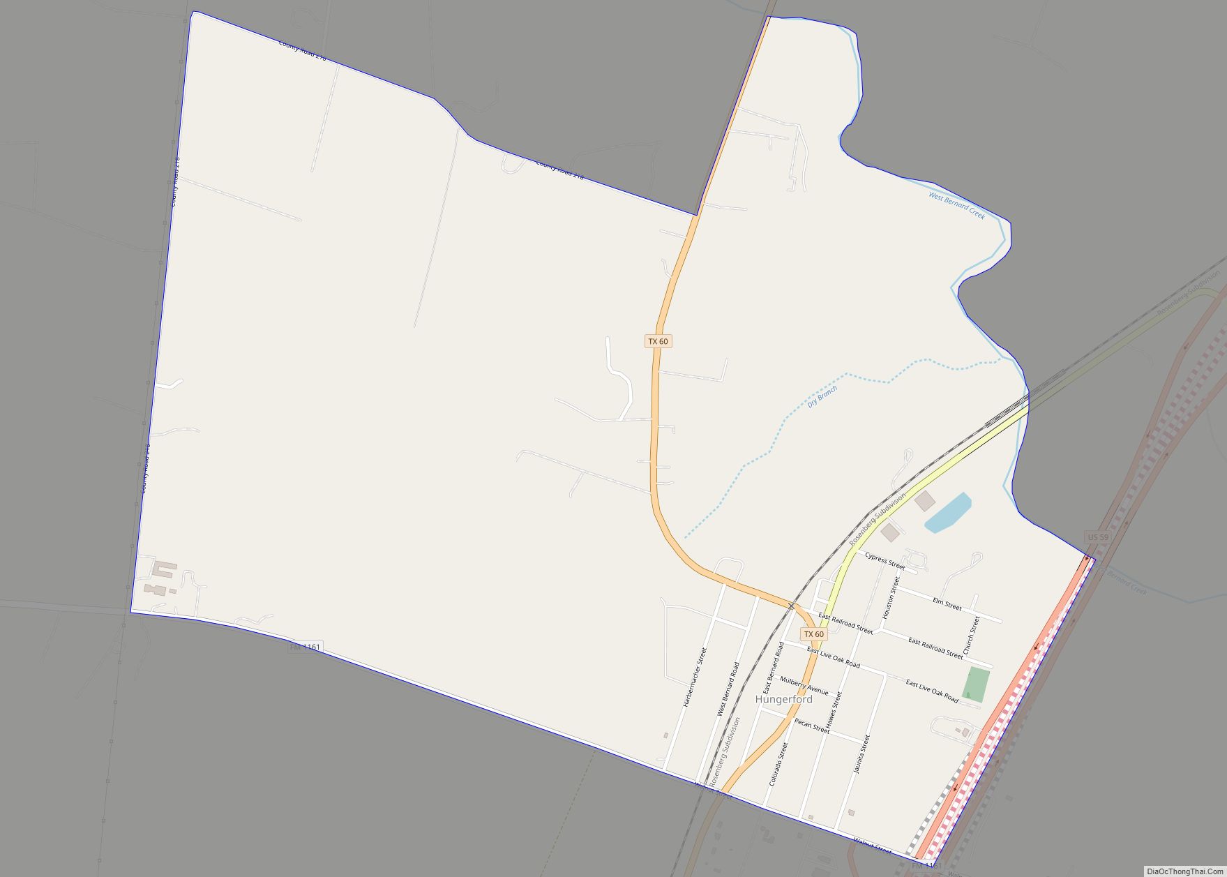 Map of Hungerford CDP
