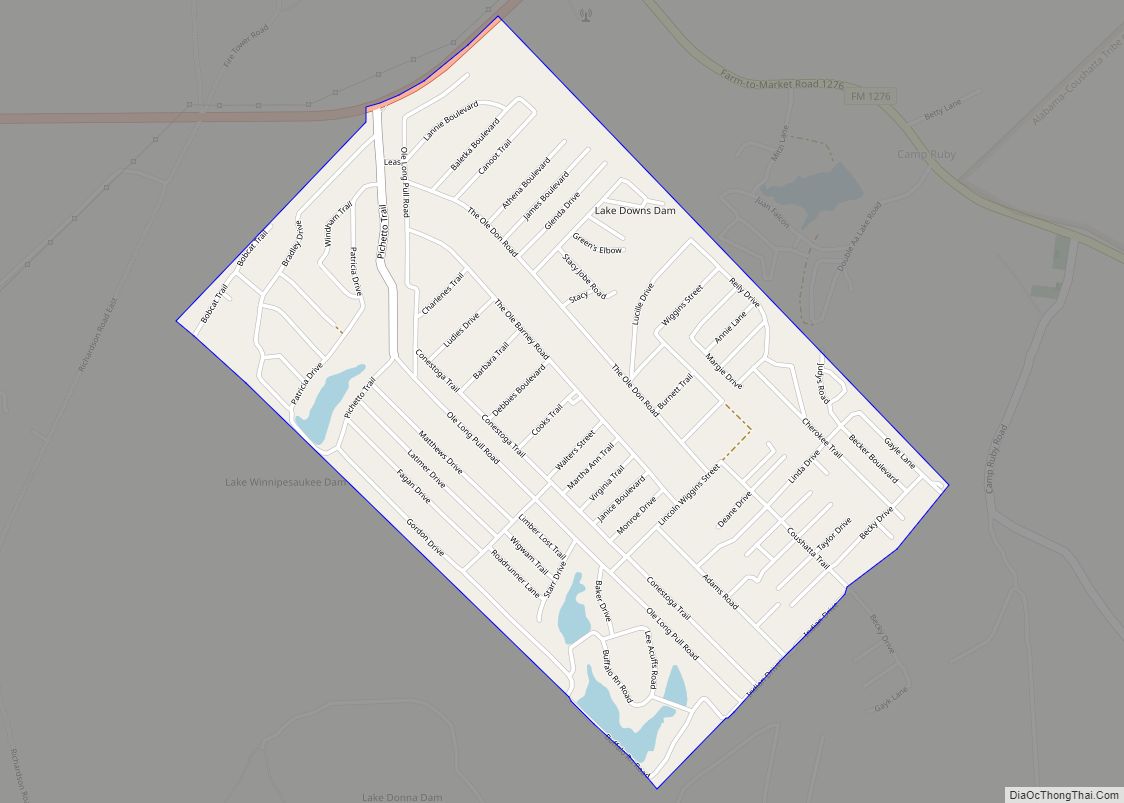 Map of Indian Springs CDP, Texas