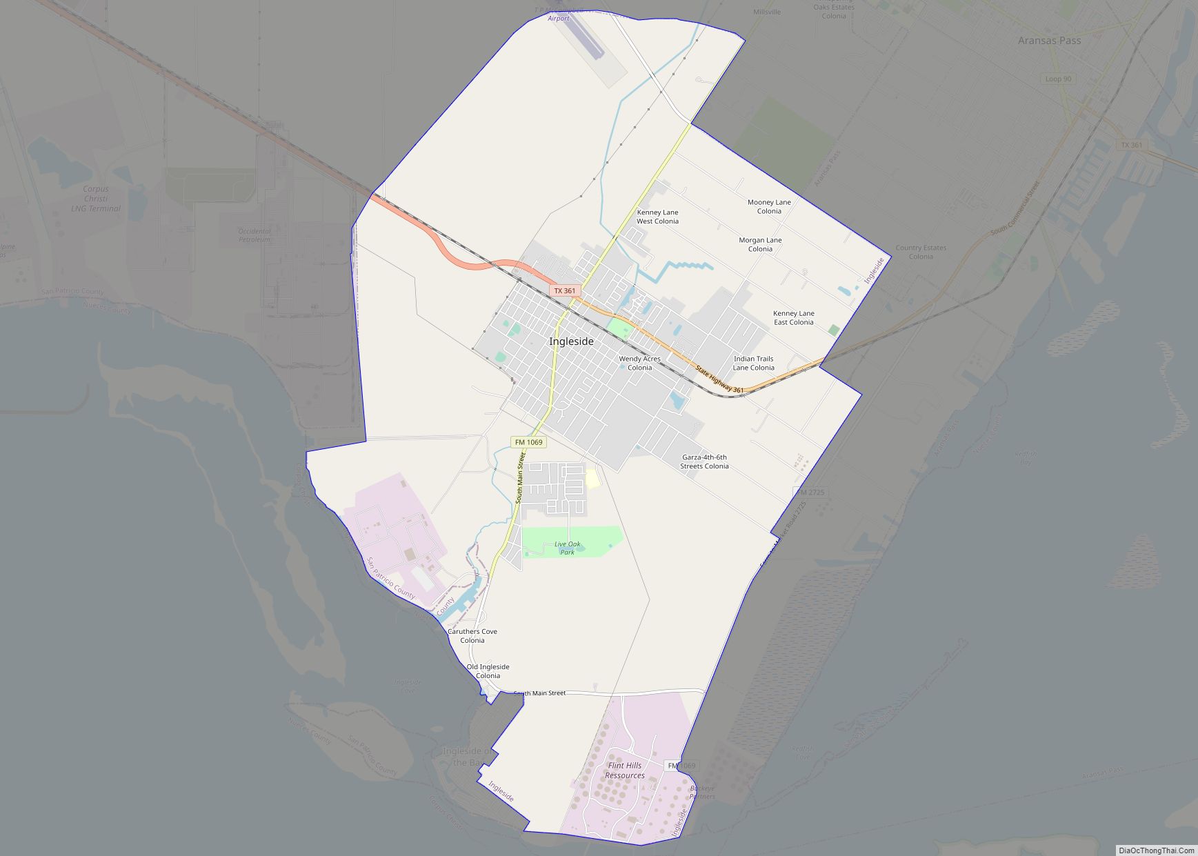 Map of Ingleside city