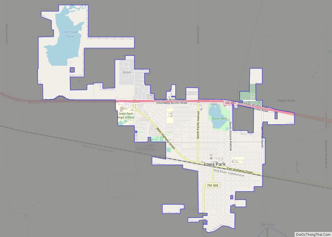 Map of Iowa Park city