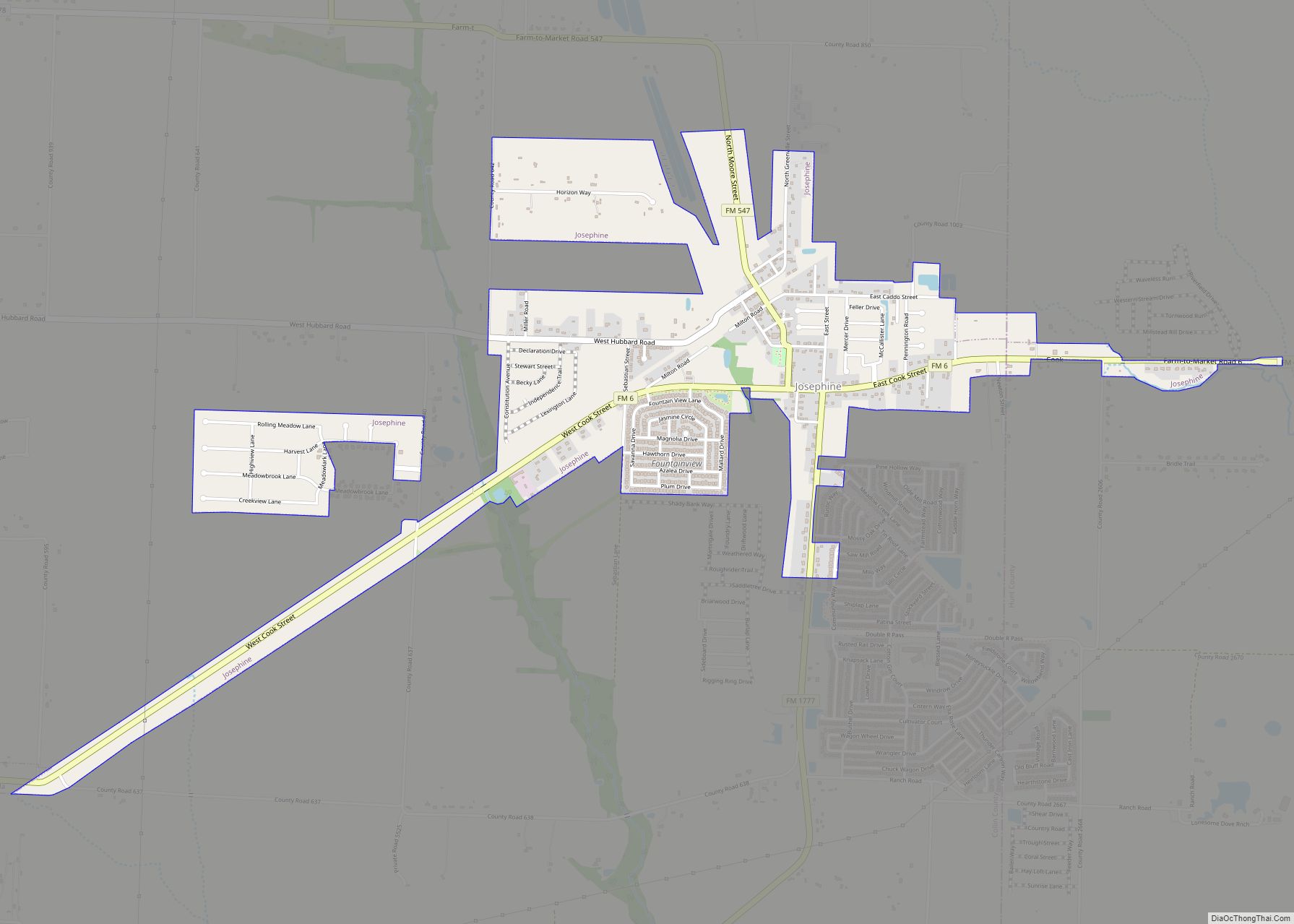 Map of Josephine city