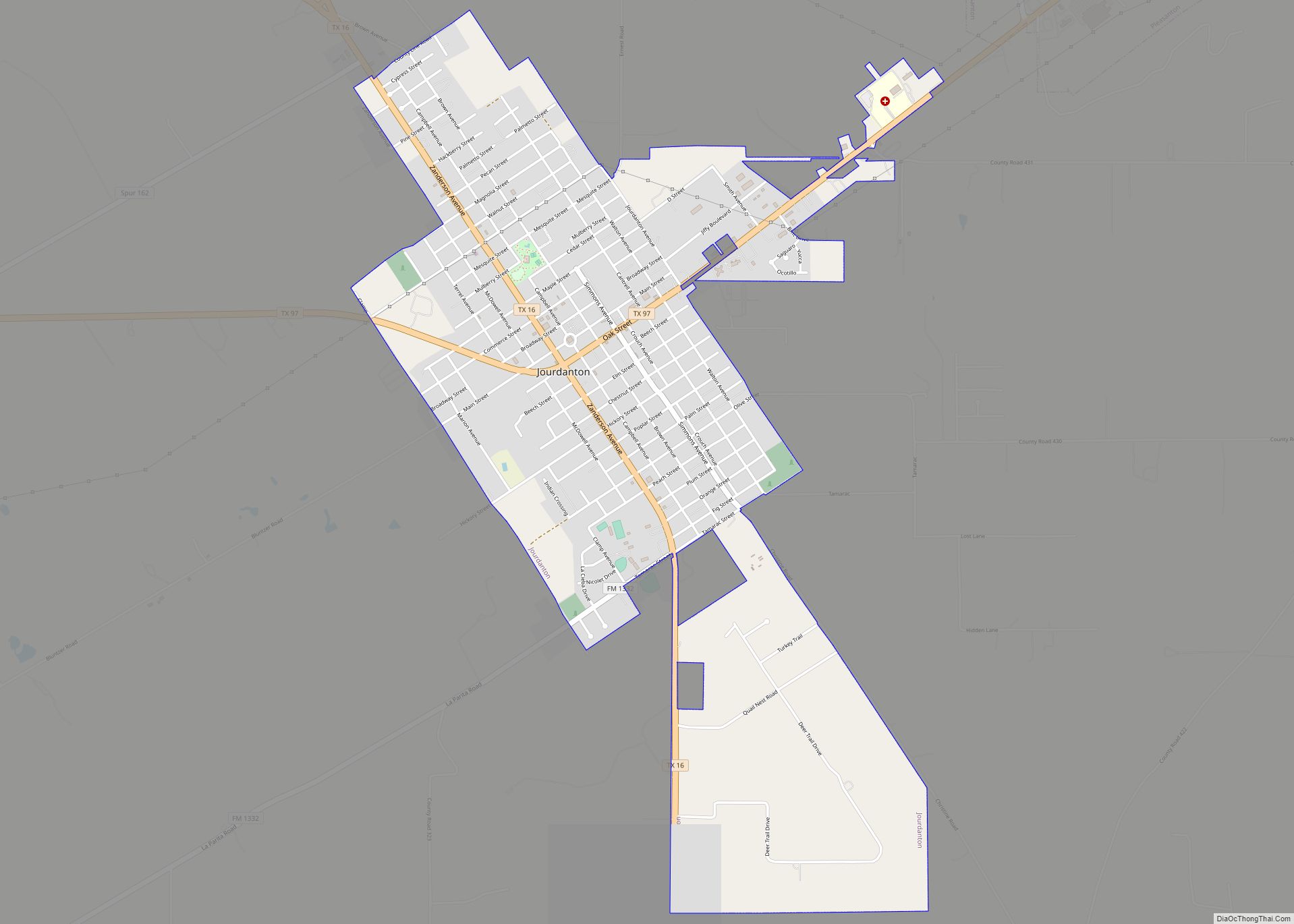 Map of Jourdanton city