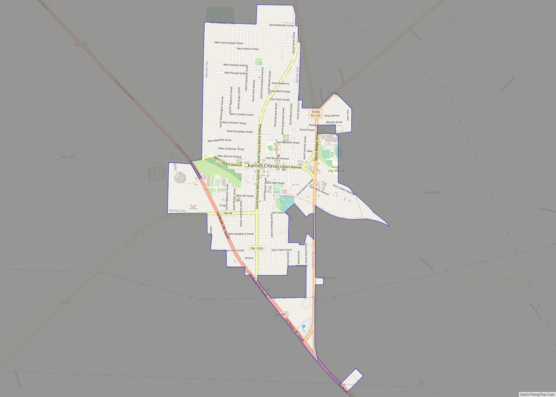 Map of Karnes City city