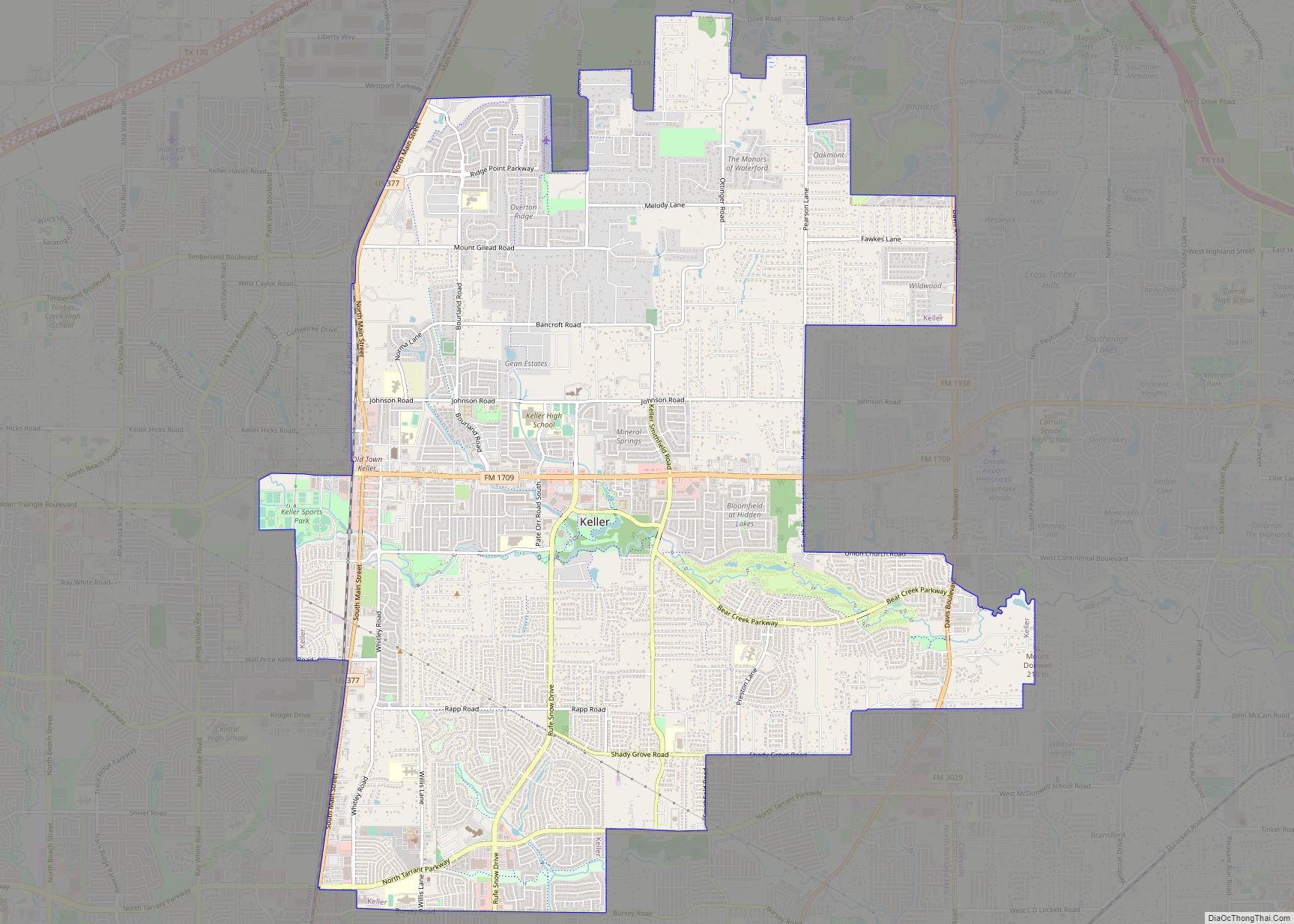 Map of Keller city