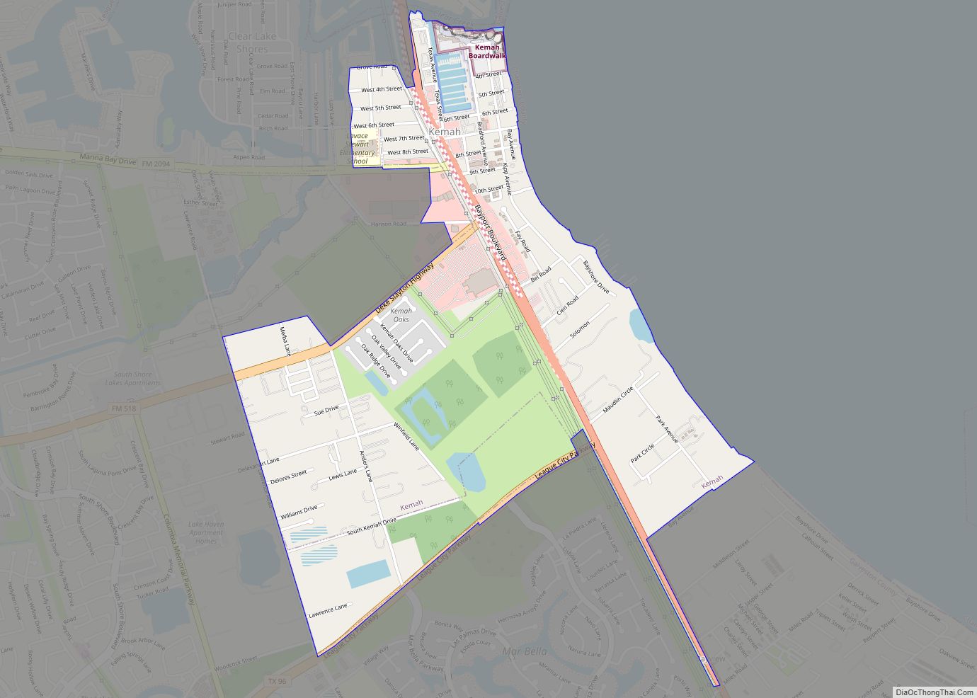 Map of Kemah city