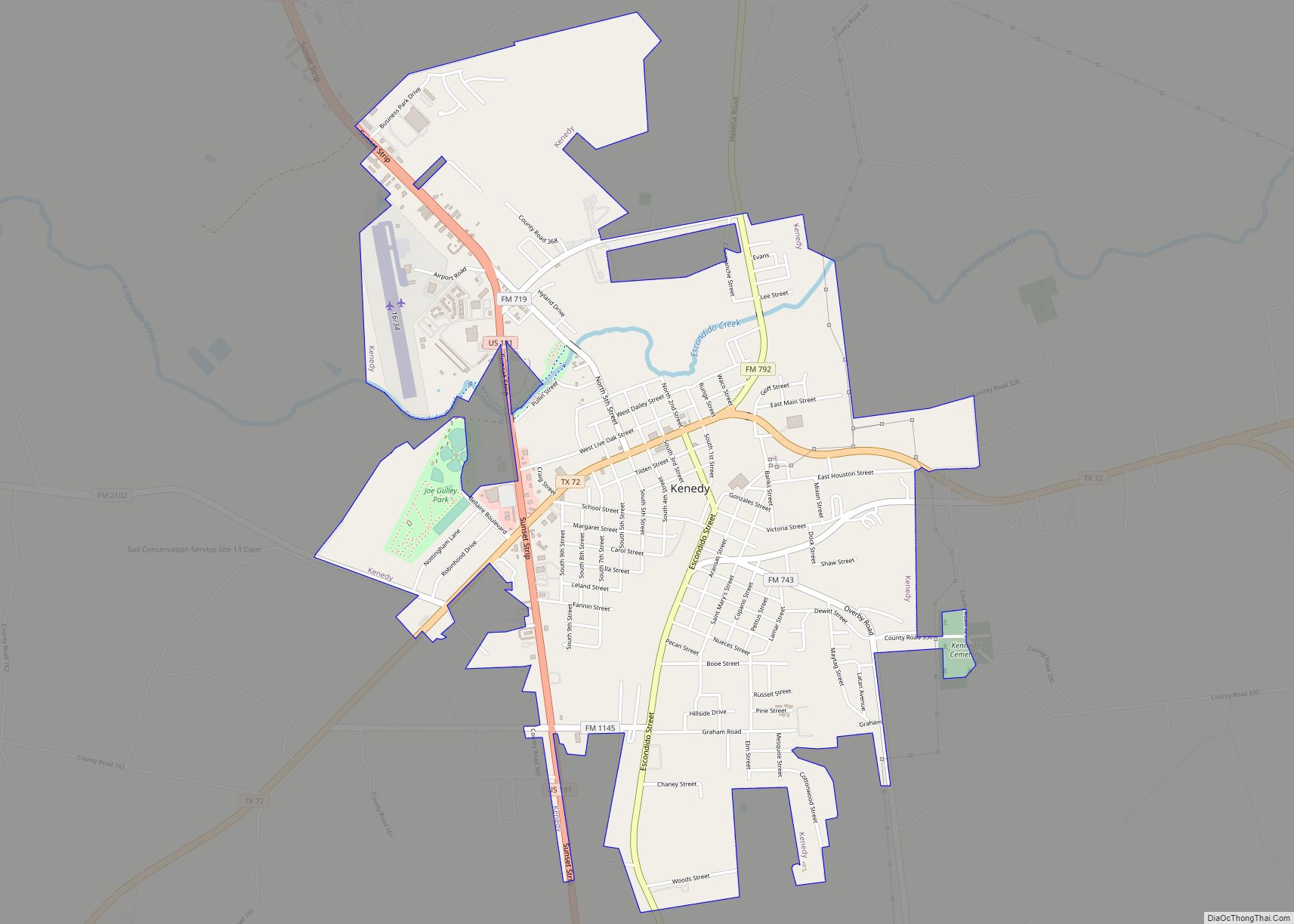 Map of Kenedy city