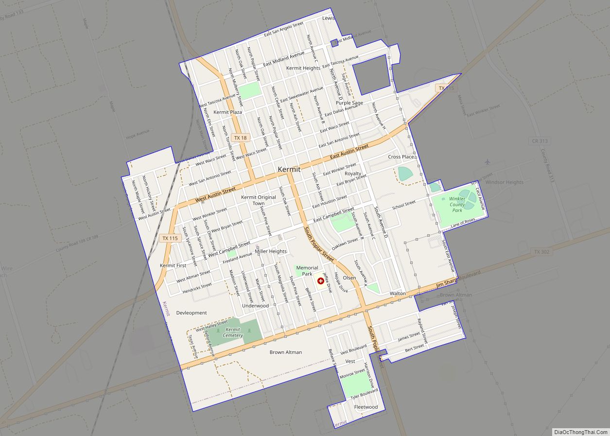 Map of Kermit city