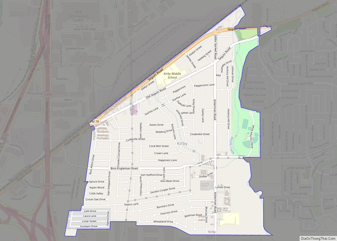 Map of Kirby city, Texas