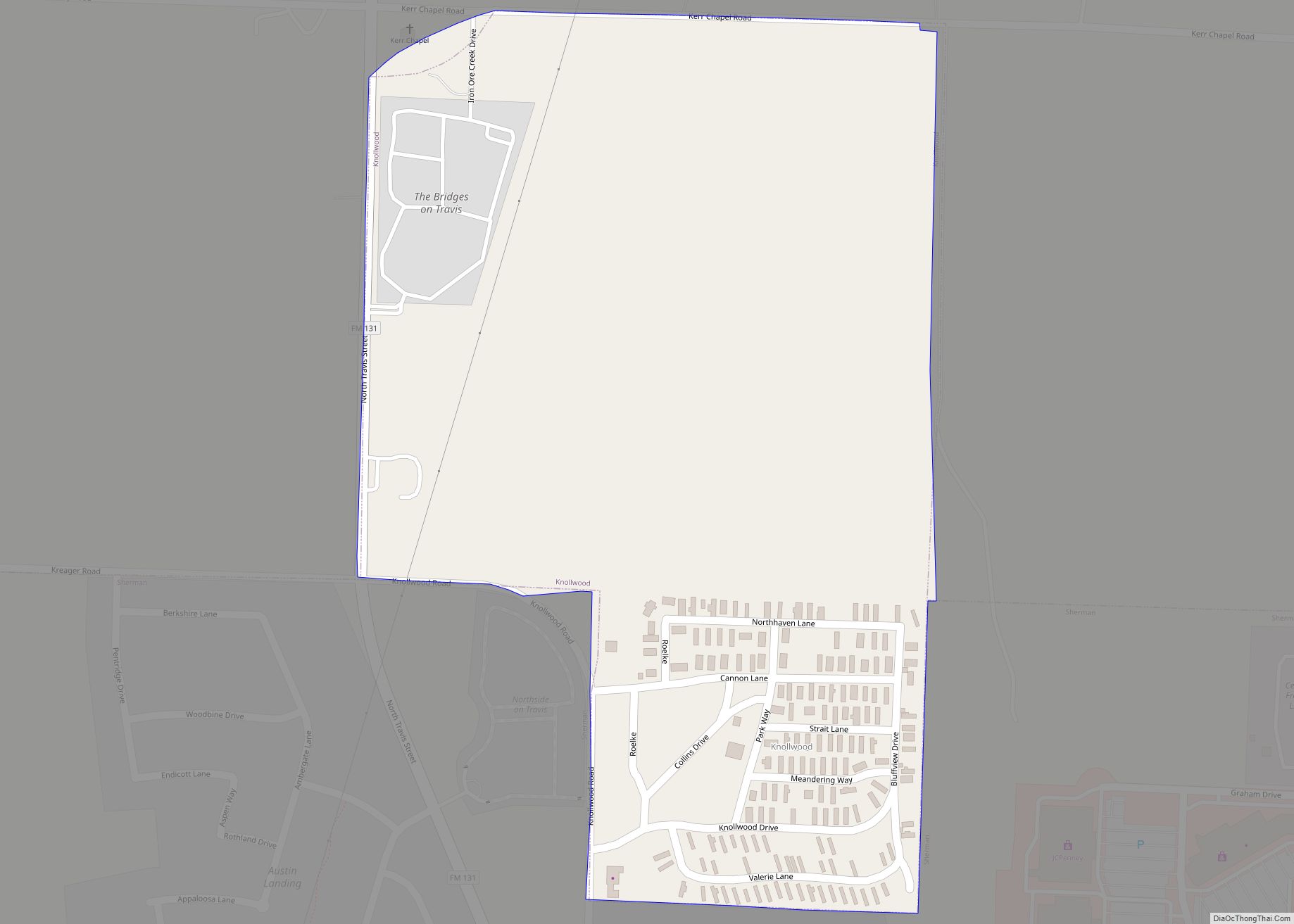 Map of Knollwood city, Texas