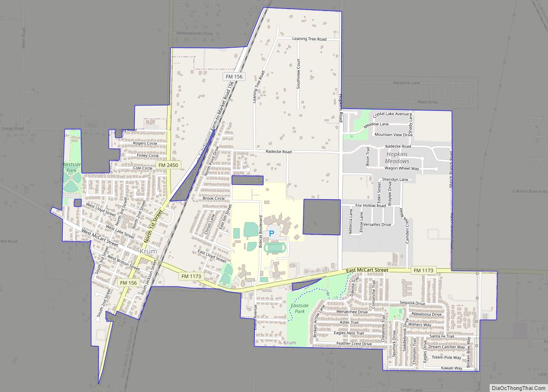 Map of Krum city