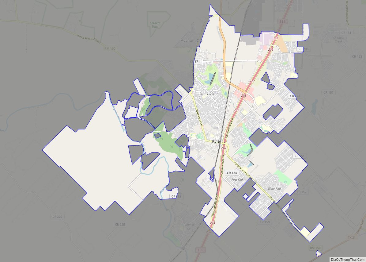 Map of Kyle city, Texas
