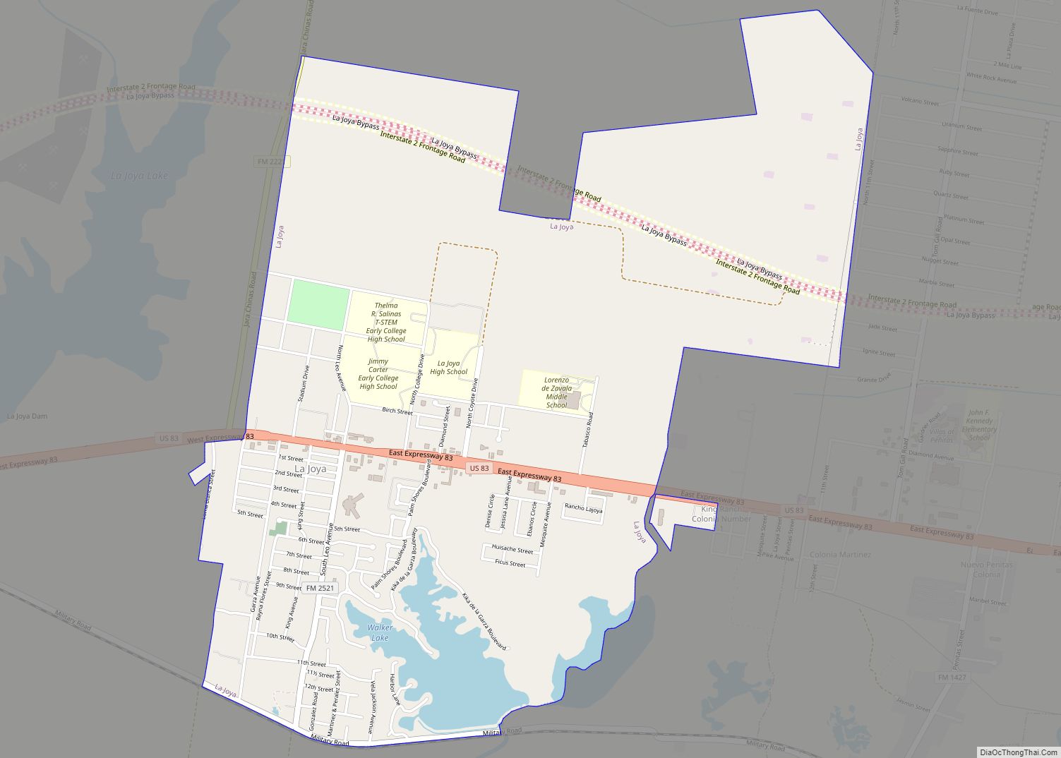 Map of La Joya city, Texas