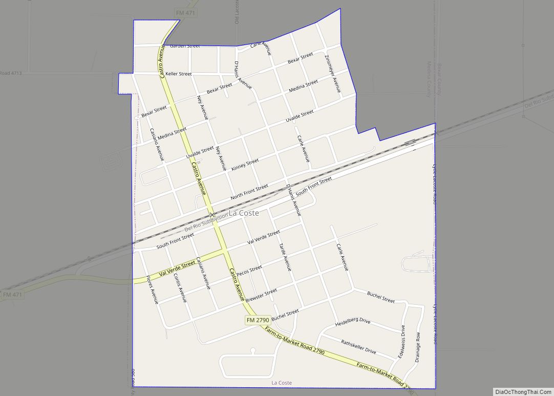 Map of LaCoste city