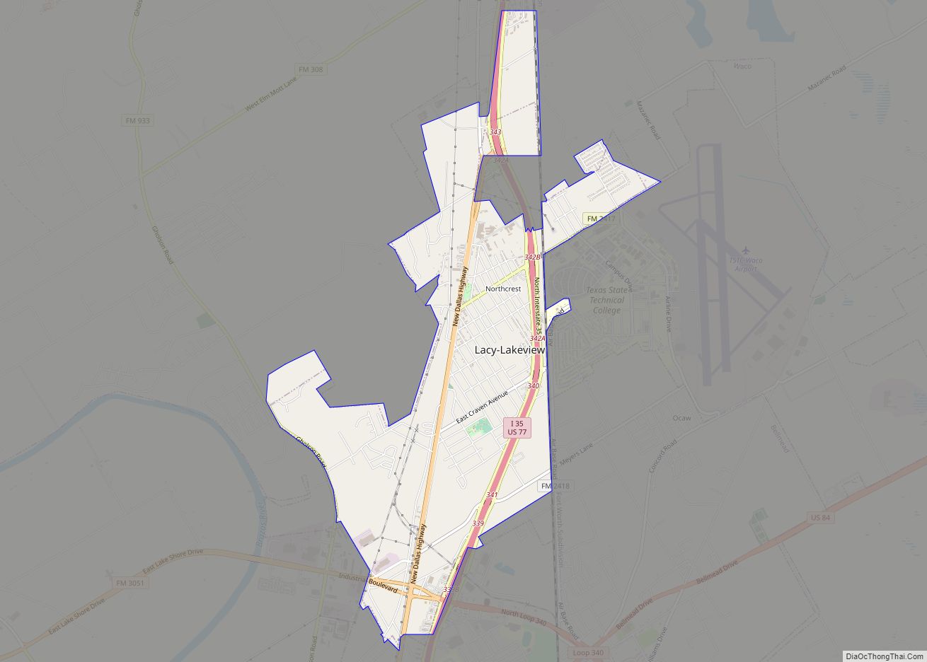 Map of Lacy-Lakeview city