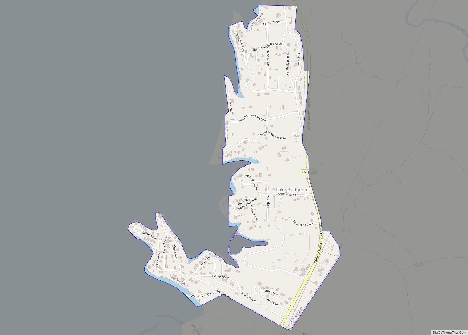 Map of Lake Bridgeport city