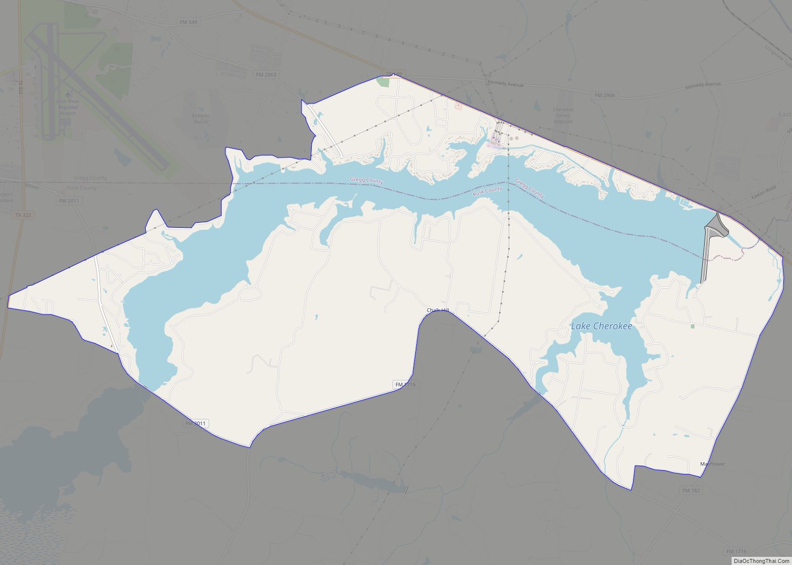 Map of Lake Cherokee CDP