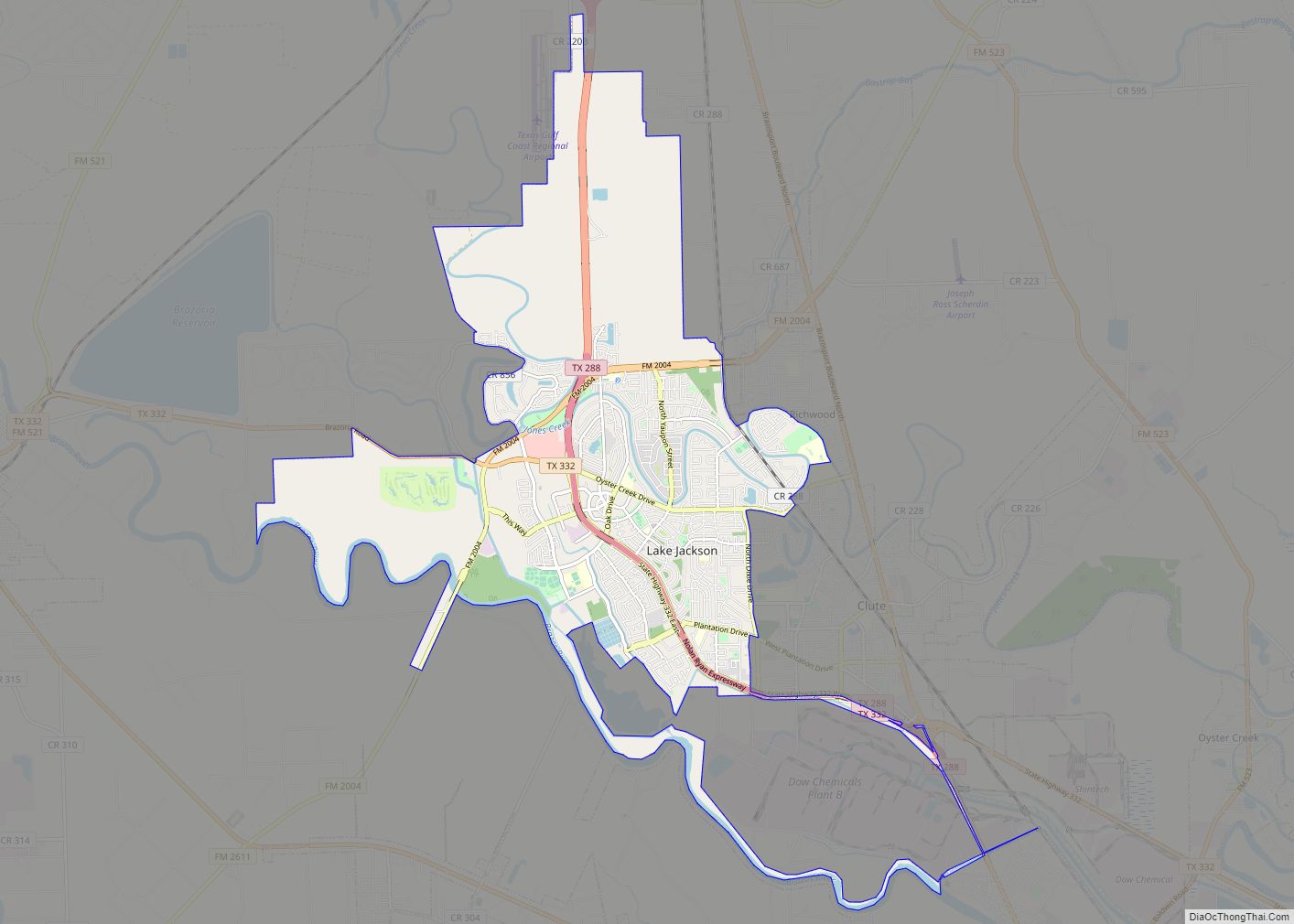 Map of Lake Jackson city