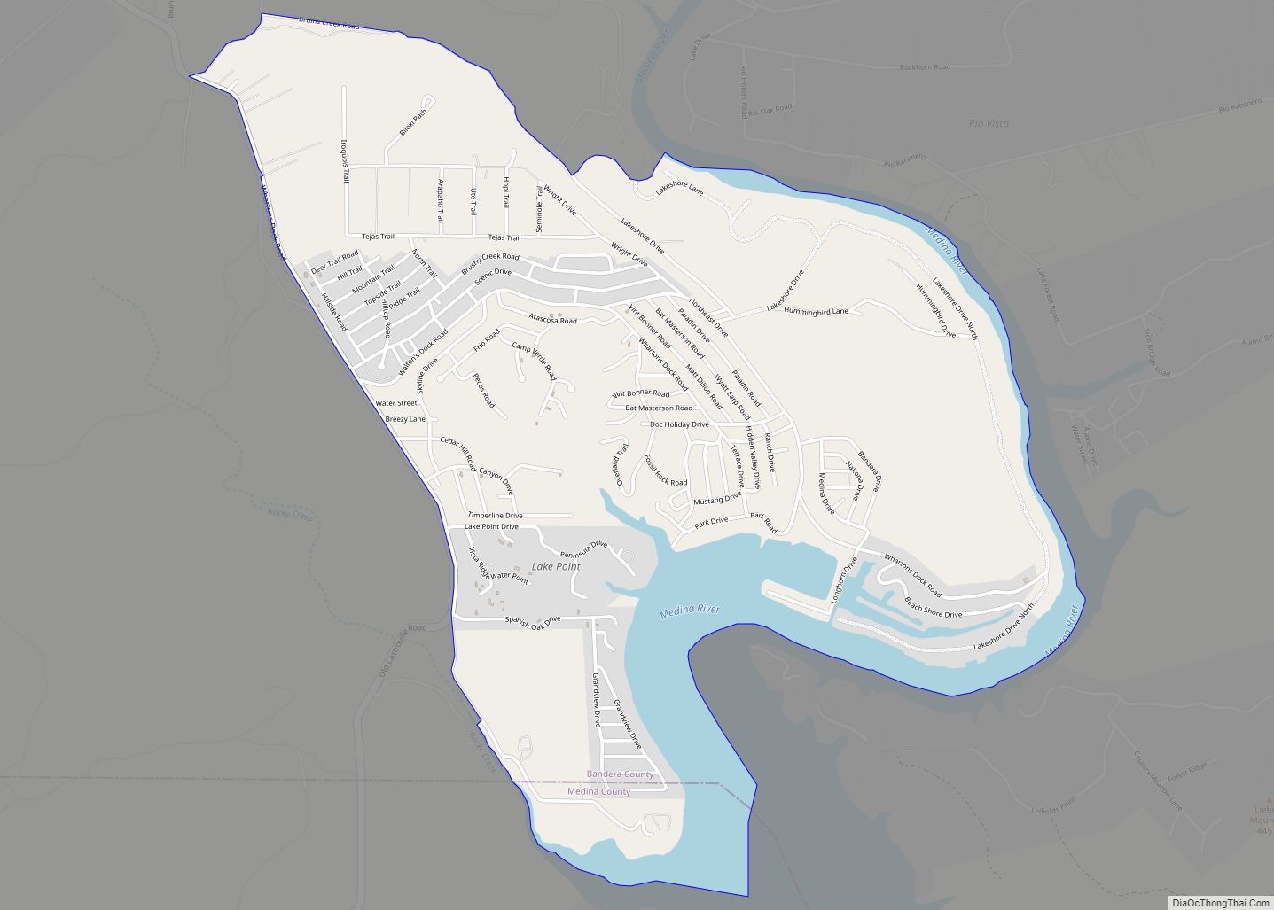 Map of Lake Medina Shores CDP