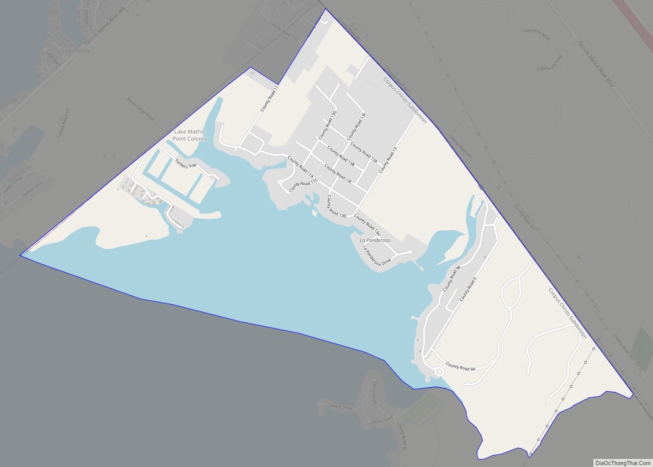 Map of Lakeshore Gardens-Hidden Acres CDP