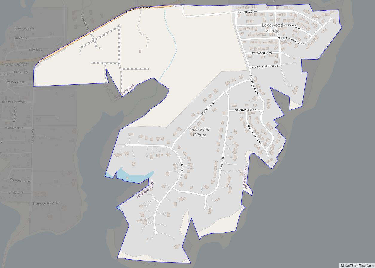 Map of Lakewood Village city