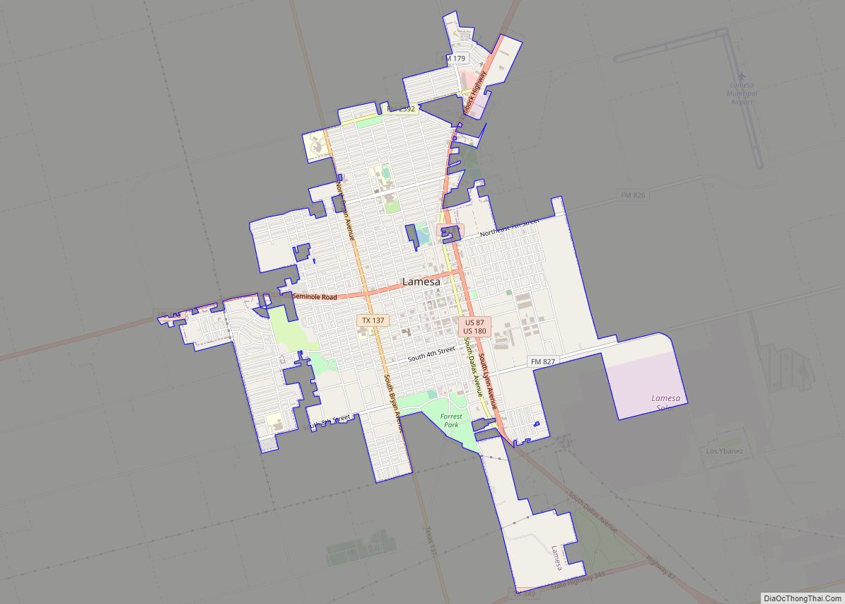Map of Lamesa city