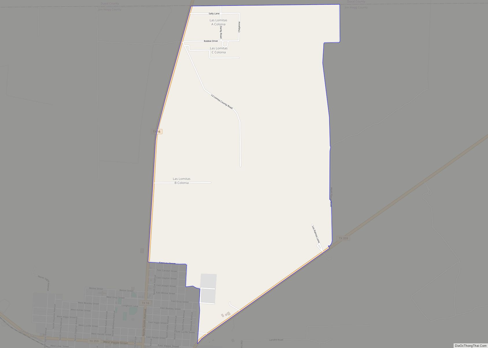 Map of Las Lomitas CDP