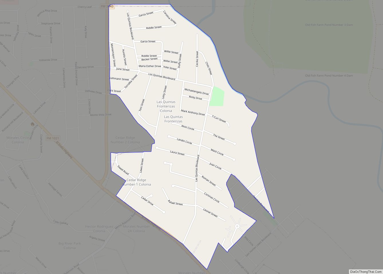 Map of Las Quintas Fronterizas CDP