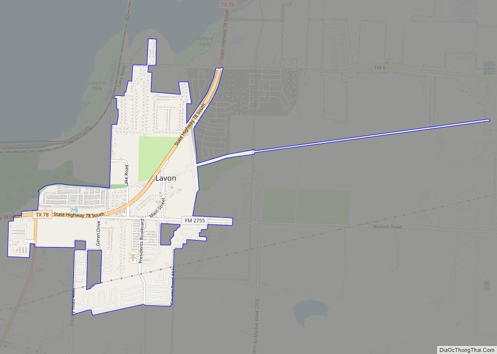 Map of Lavon city