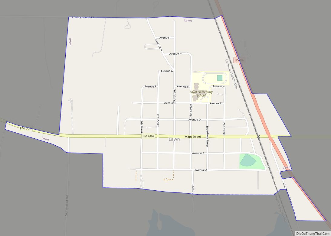 Map of Lawn town