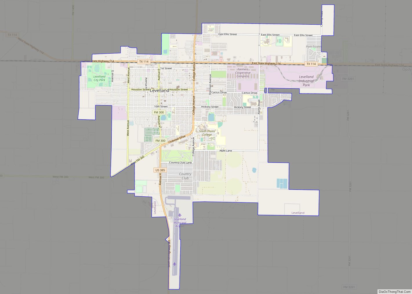 Map of Levelland city