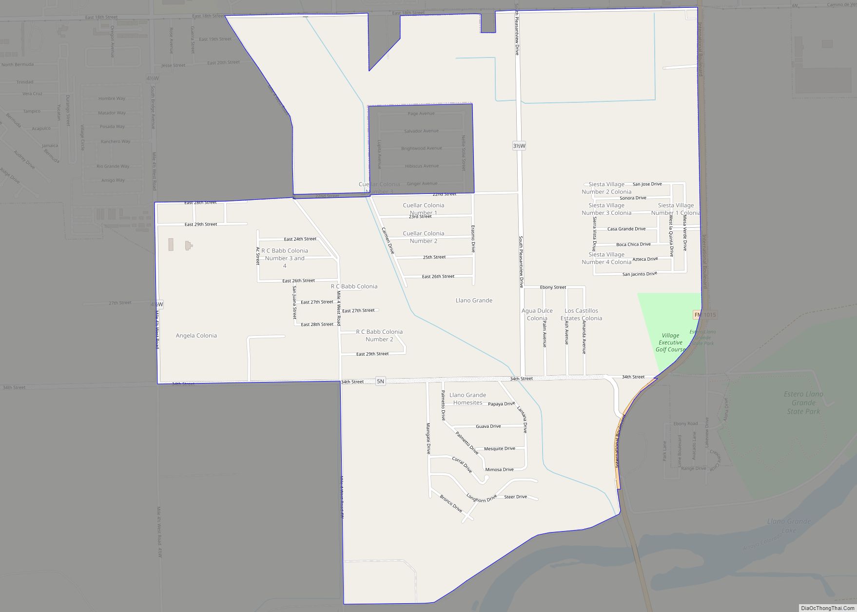 Map of Llano Grande CDP