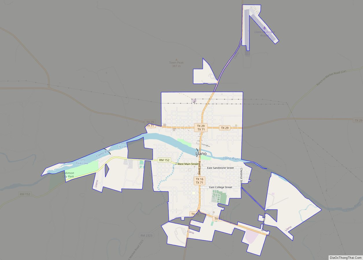 Map of Llano city