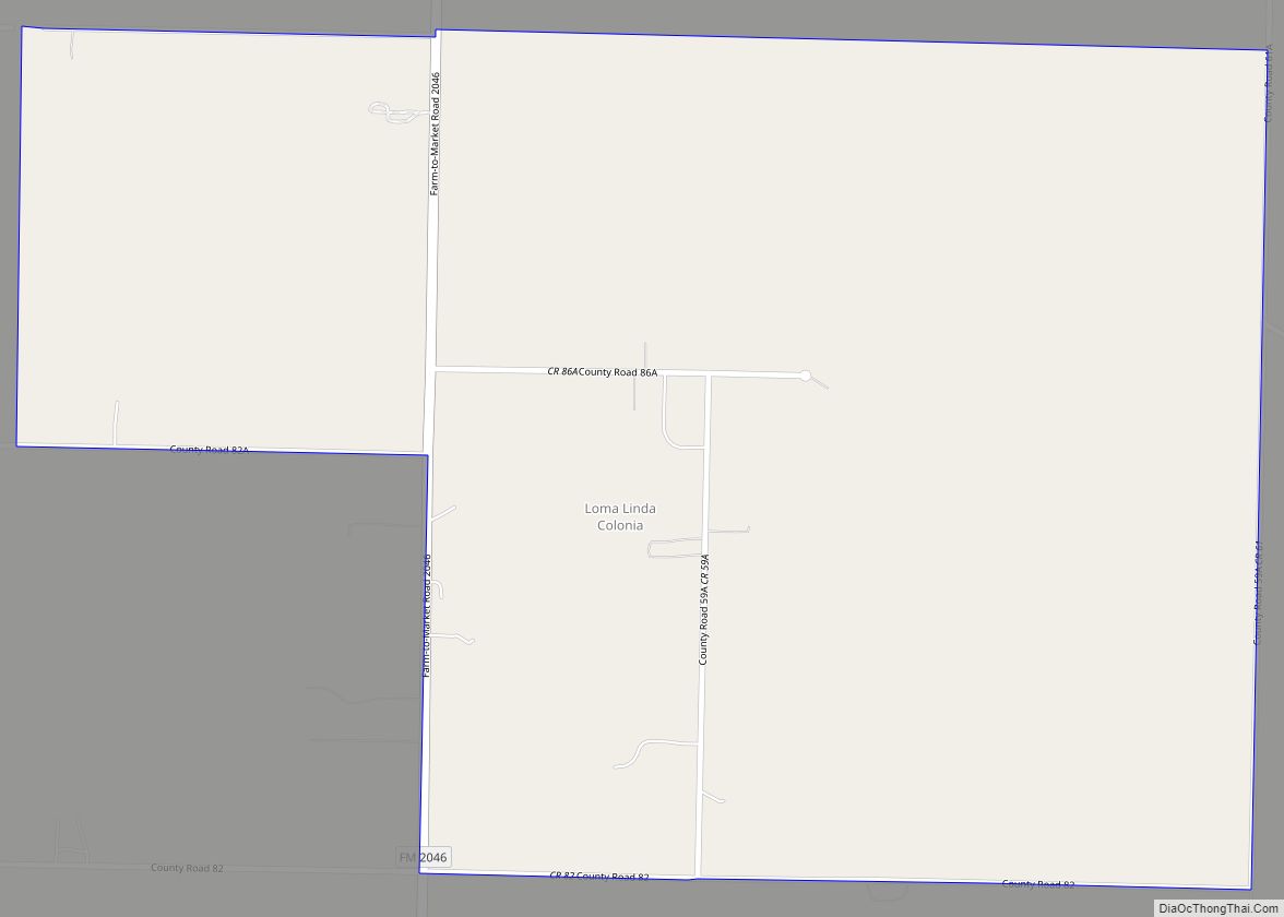 Map of Loma Linda CDP, Texas