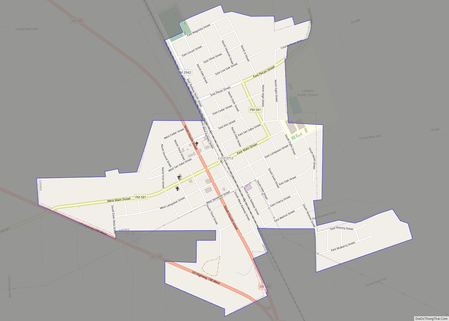Map of Lometa city