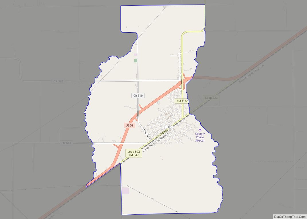 Map of Louise CDP, Texas