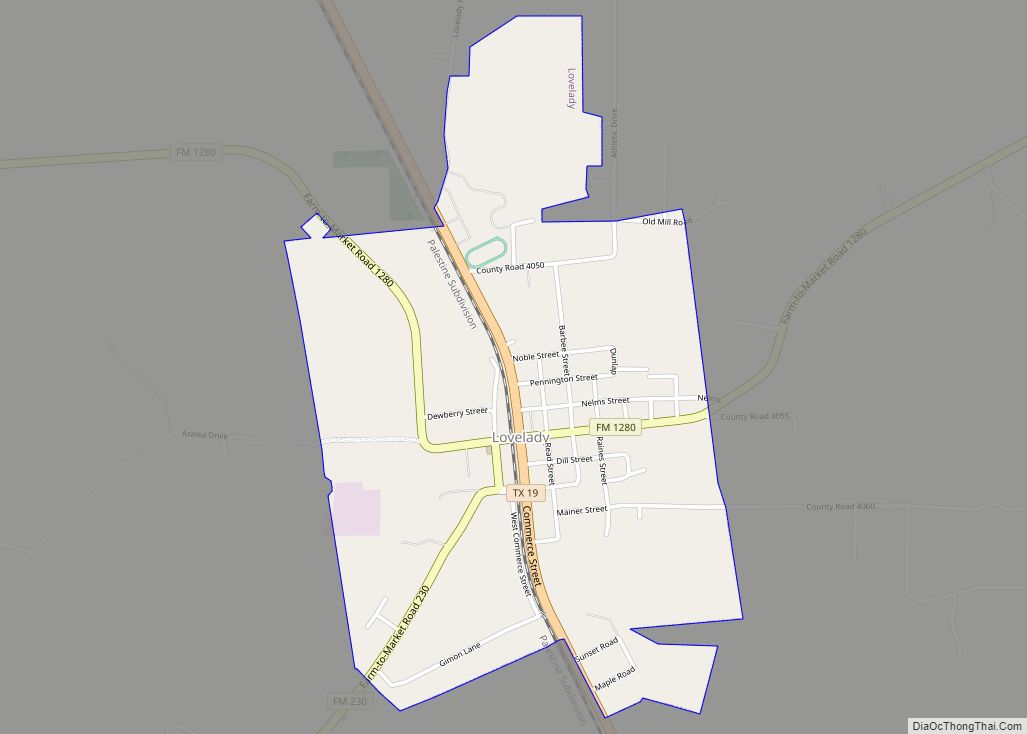Map of Lovelady city