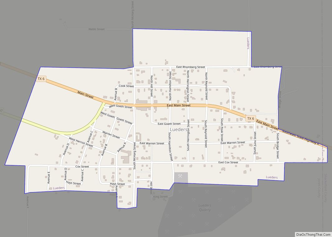 Map of Lueders city