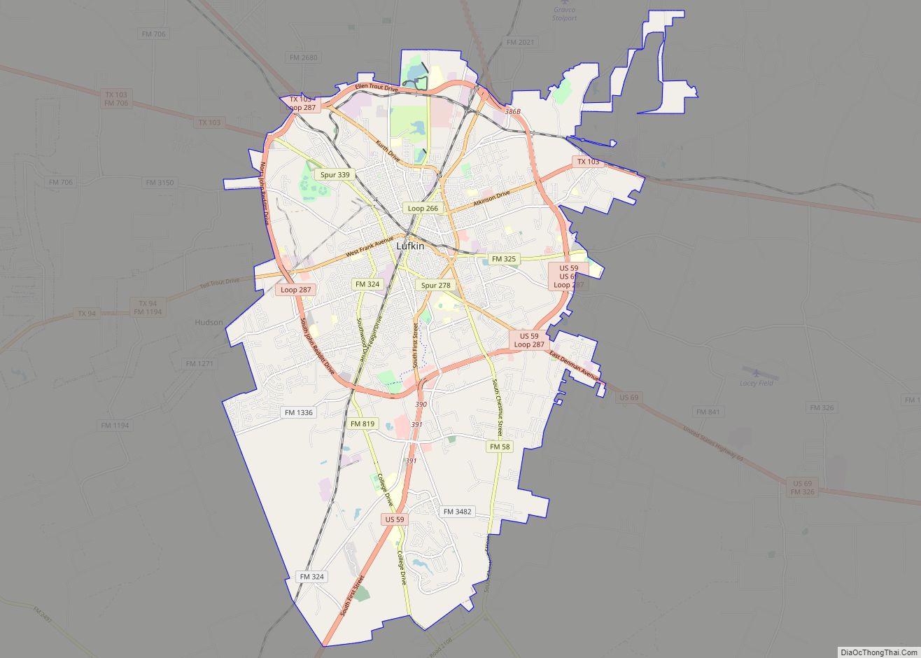 Map of Lufkin city