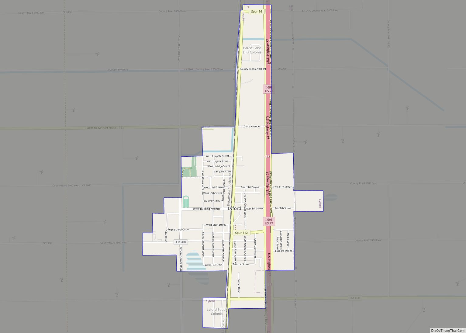 Map of Lyford city