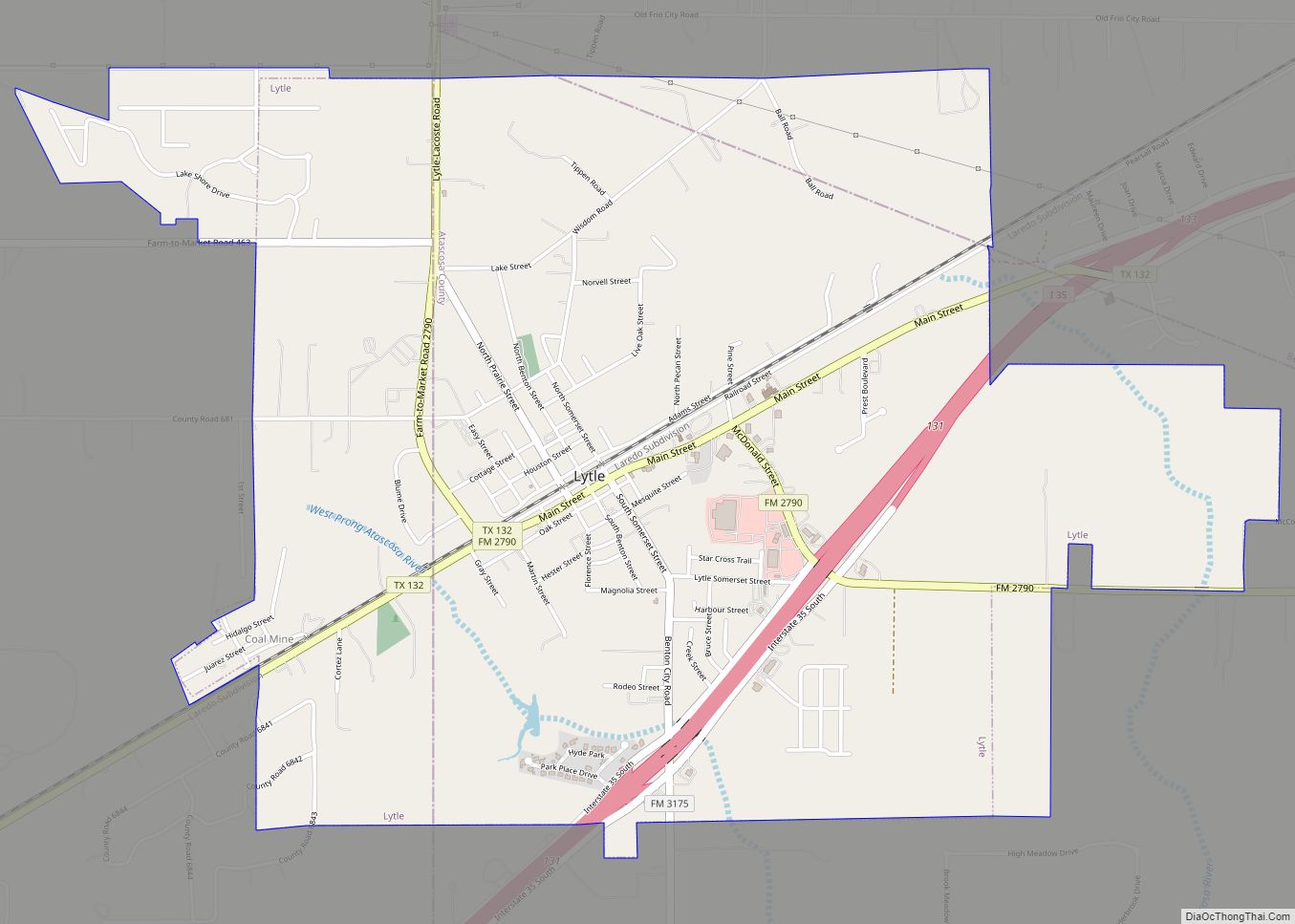 Map of Lytle city