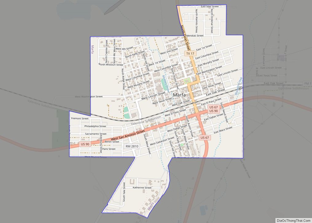 Map of Marfa city