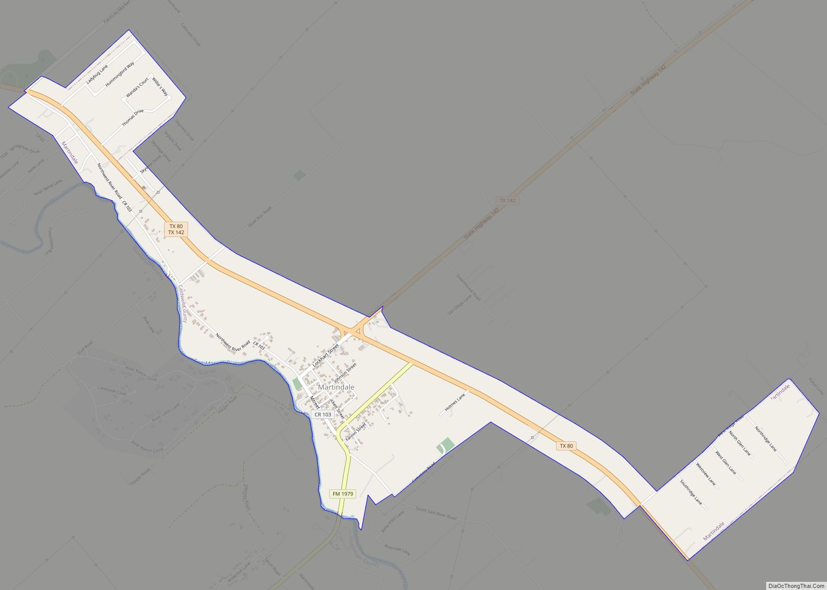 Map of Martindale city