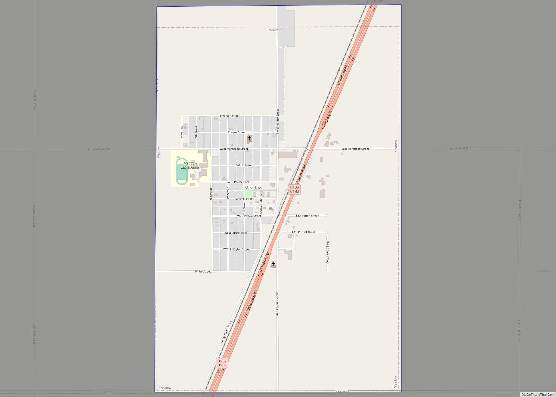Map of Meadow town