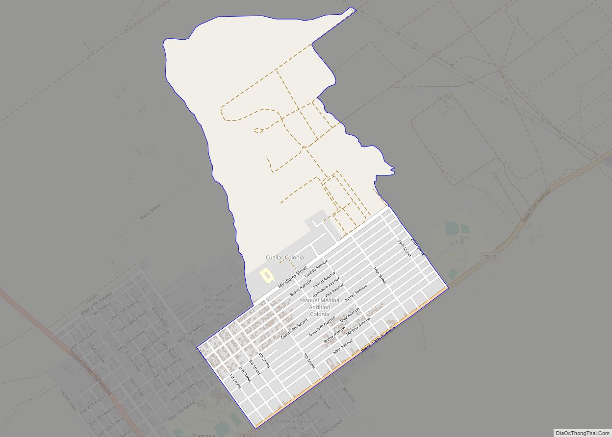 Map of Medina CDP, Texas