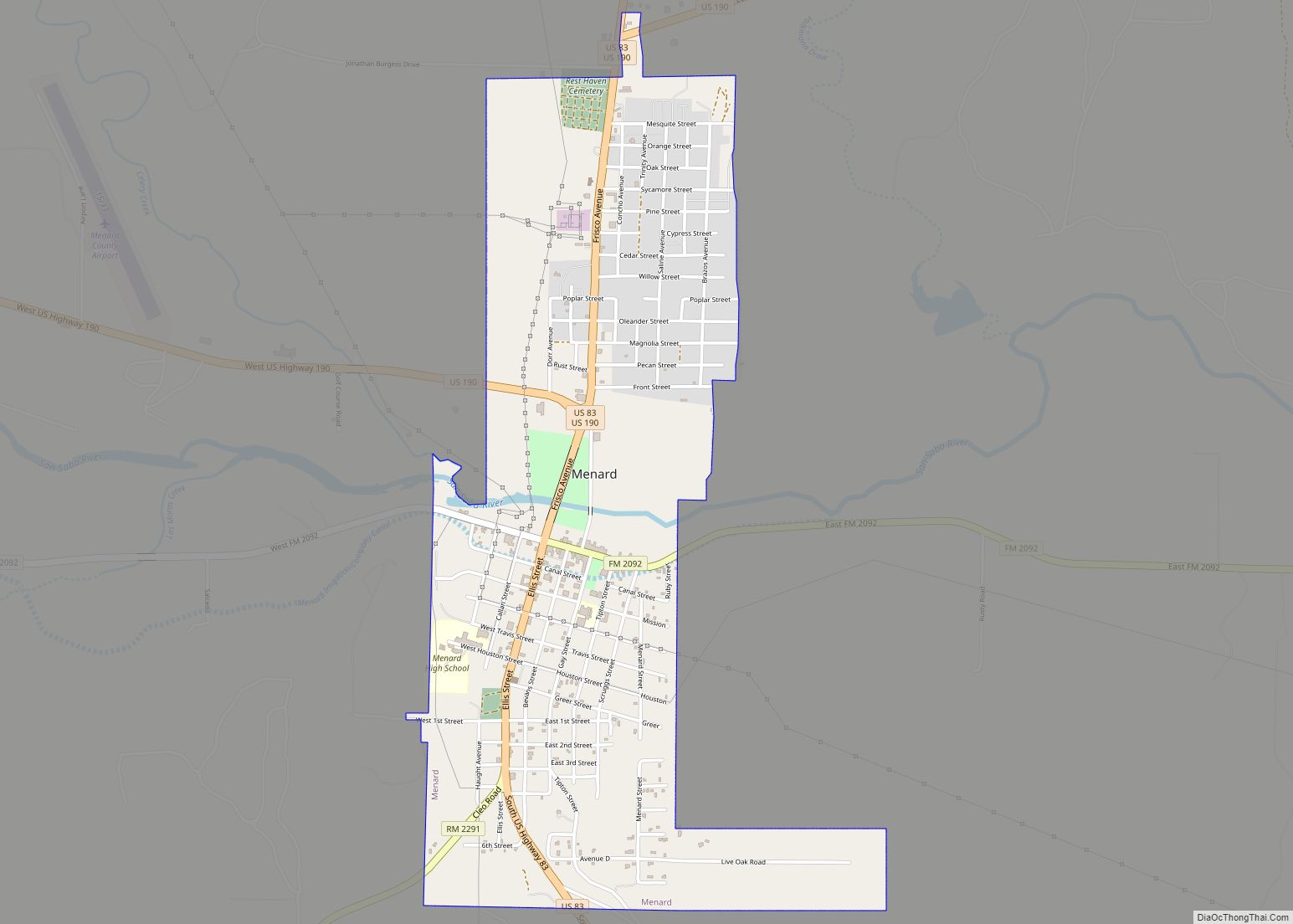 Map of Menard city