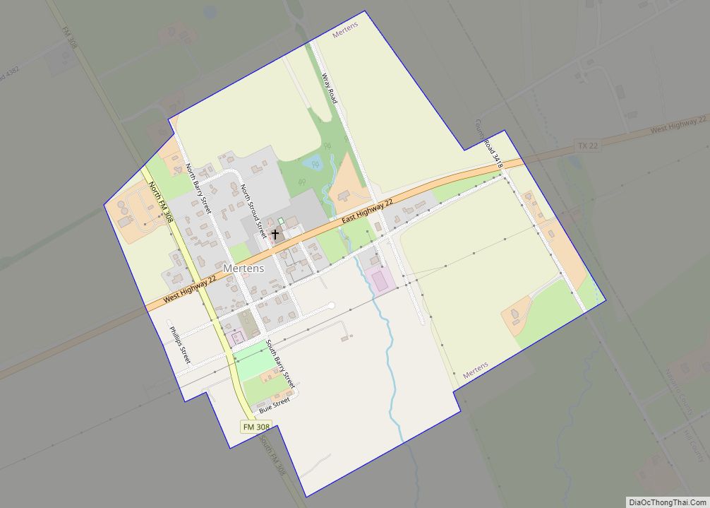 Map of Mertens town